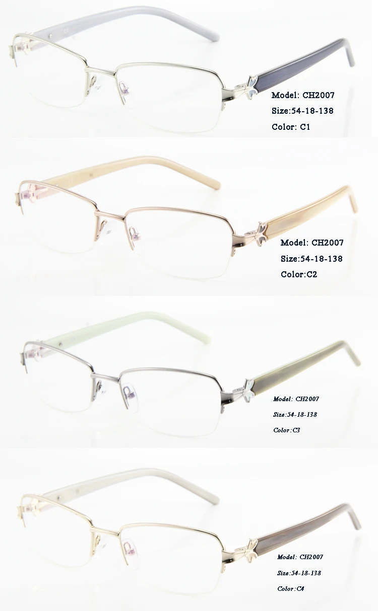 

Eye Wonder Women Metal Eyeglasses Optical Frames with Decoration on temples Oculos de grau Women