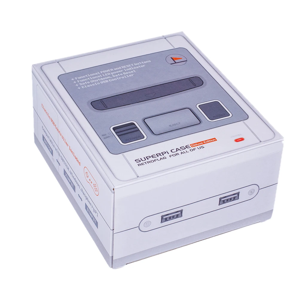 Чехол Retroflag SUPERPI Deluxe Edition безопасный выключатель выключения с кабельным геймпадом портативный совместимый с Raspberry Pi 2,3 и B