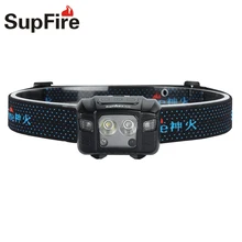 LED Headlamp Sensor Headlight Supfire HL22 Lampe Frontal Flashlight Head Lamp USB Linterna Bicycle Light for Nitecore A010 
