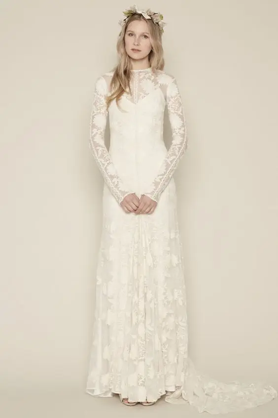 Bohemian Beach A line font b Wedding b font font b Dress b font Scoop Long