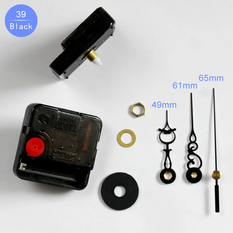 6168S 6mm Screw axis length Quartz Movement With 39# short Black Hands Plastic Sweep Movement Clock Accessory DIY Clock Kits