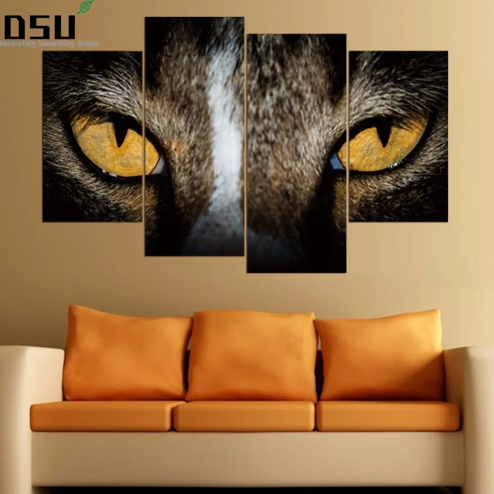 

4pcs/set Animal Eyes Combination Wall Stickers Home Decor Removable Personality Wall Decal 3D DIY Poster Self-adhesive Art Mural