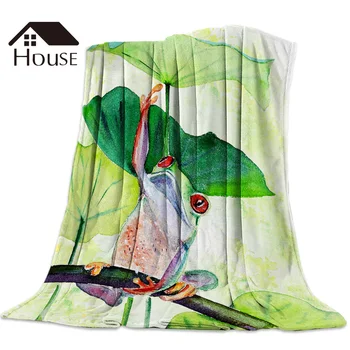 

BIGHOUSES Throw Blanket Frog and lily Leaves Throw Blanket Soft Warm Microfiber Blanket Flannel Blanket