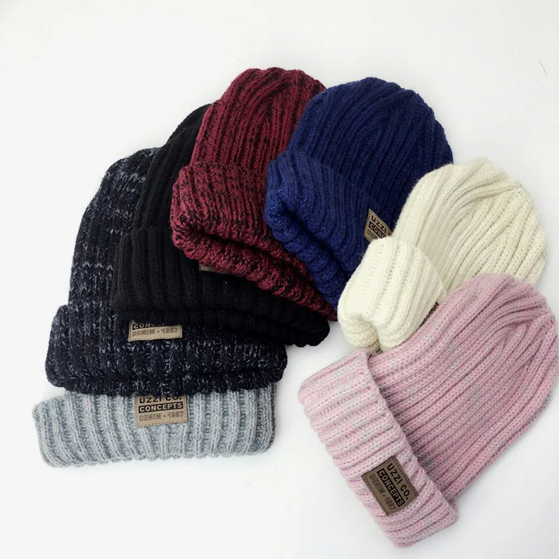 

Women's Hat Winter Solid Design Skullies Hat Casual Fashion Warm Bonnet Cap 2019 Ladies Wool Hat Knitted Beanies Cap