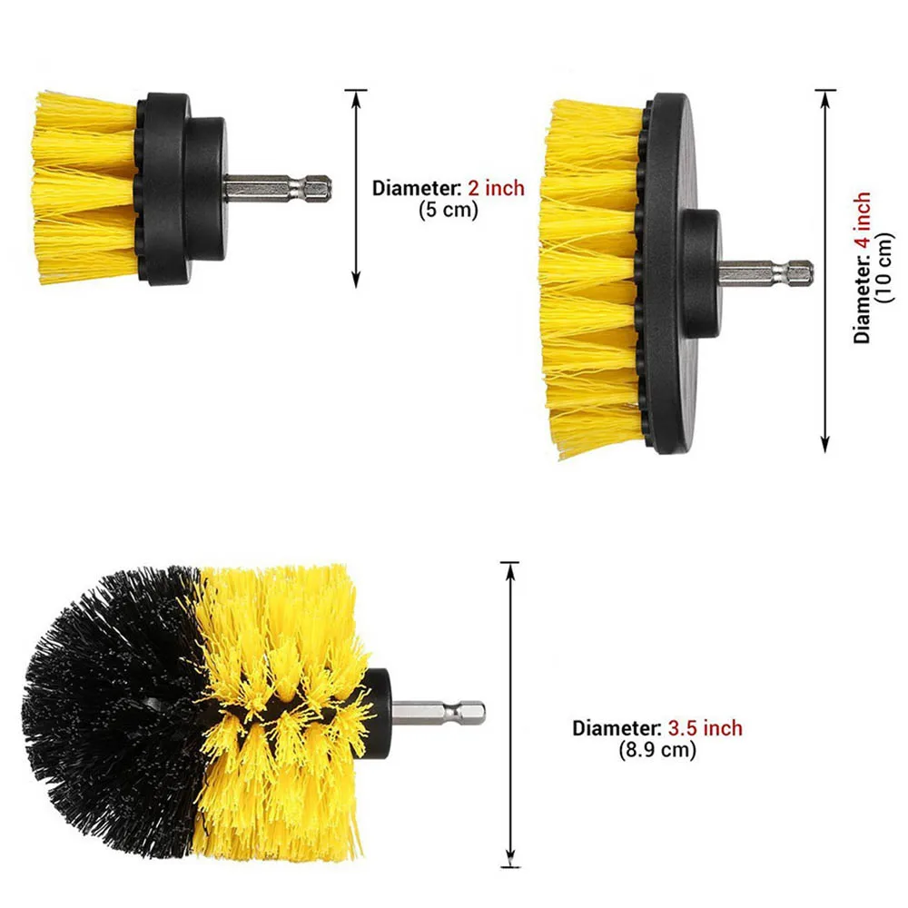 

3pcs/set Washing Tool Brushes Drill Brushes Kit for Car Cleaning Tile Grout Car Boat RV Tub Cleaner Scrubber Car Wash Brush Hard