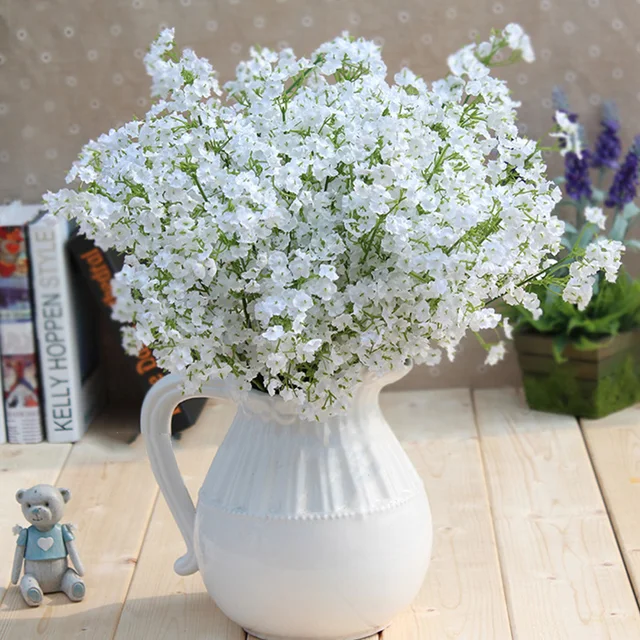 3pcs/lot Baby Birthday Party Breath/Gypsophila Wedding Decoration White Silk Real Touch Artificial Flowers for Home Decor A12050 2