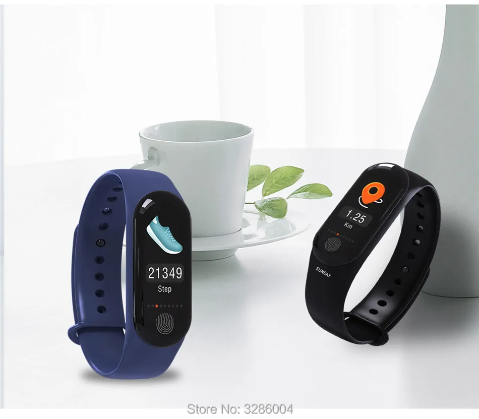 Shinsklly M3 Smart Bracelet Blood Pressure Fitness Tracker Heart Rate Monitor Smart Band Waterproof Pedometer Watch Men Women XIAOMI BAND 3 24