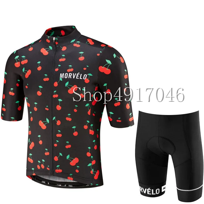 

2019 Morvelo Short-sleeved Cycling Jersey Shorts Set Ciclismo Cycling Men Summer Sweat-proof Breathable Running Clothes