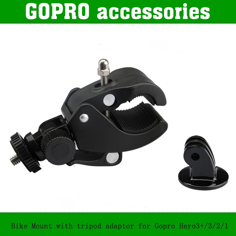 

Bike Bicycle / Motorcycle Handlebar Handle Bar Camera Mount + Tripod Adapter For Gopro Hero 4 3 2 Go Pro Hero3 accessories