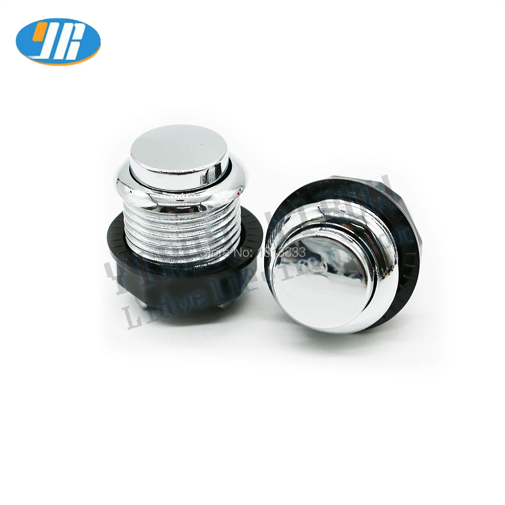 

24mm CHROME Plated Push Button Arcade Push Button with Built-in small microswitch Game Accessories 100PCS