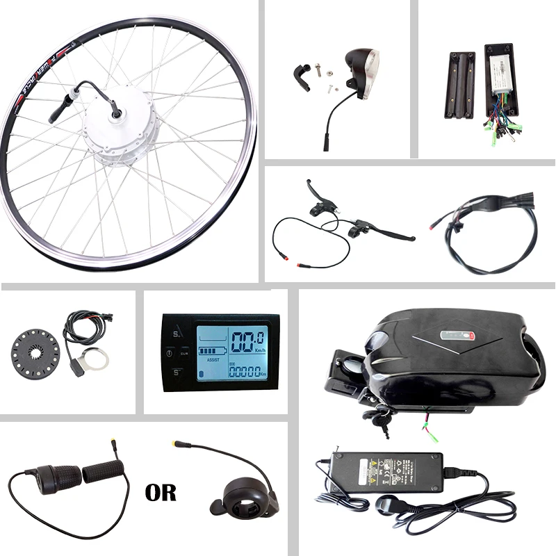 250W 350W 500W Electric Motor Wheel Ebike Conversion Kit with 36v 10ah Lithium Battery LCD DIY E-bike Electric Bicycle Scooter