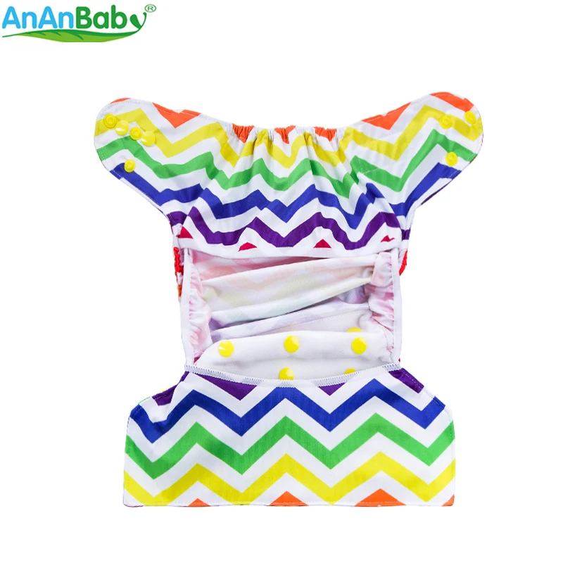Ananbaby 1 шт. Регулируемые Многоразовые подгузники из ткани с двойной ластовицей
