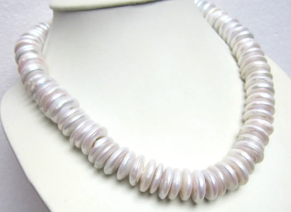 

0001341 HUGE 18"16-17MM NATURAL SOUTH SEAGENUINE COIN PEARL NECKLACE PERFECT AAA AAA