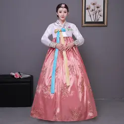 Древняя корейская Королевский одежда традиционная Женская одежда пайетки Косплэй костюм леди платье ханбок танца бальное платье
