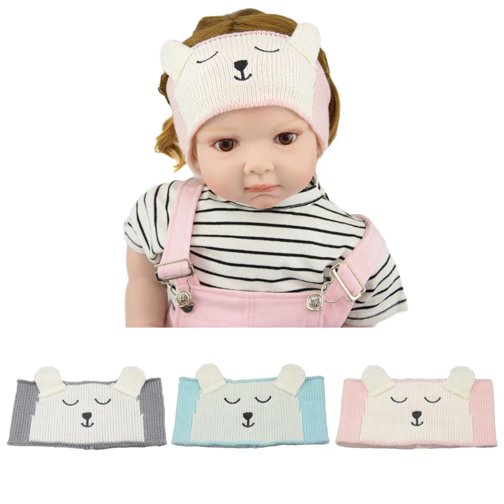 

Winter Cute And Novelty Baby Accessories Hair Cartoon Bear Headbands For Girls Knitting Toddler Hair Accessories