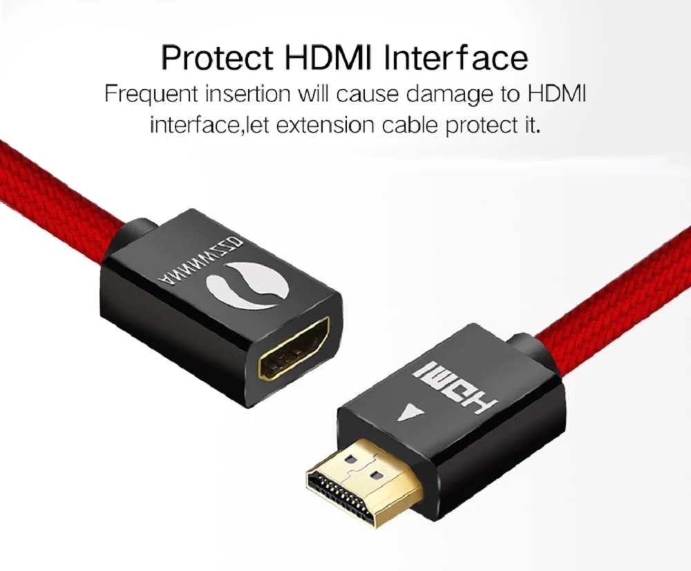 HDMI кабель-удлинитель для мужчин и женщин удлинитель HDMI кабель 50 см 1 м 2 м 3 м 3D 1080P 1,4/2,0 в для HDTV lcd ноутбука xbox PS3 проектора