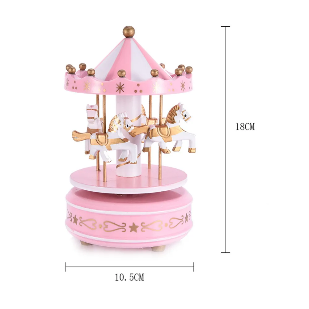 Музыкальная шкатулка Карусель романтический подарок на день рождения Карусель музыкальная шкатулка девушка ребенок музыкальная шкатулка - Цвет: Розовый