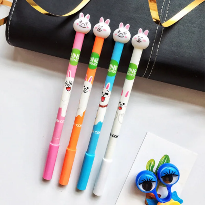 

1pcs Cartoon Rabbit Gel Pen 0.5mm Kawaii Pens Novelty Stationery Cute Pens Student Black Writing Pen Kawaii School Supplies