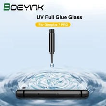 UV Liquid Full Glue Tempered Glass For OnePlus 7 Pro Case Friendly Screen Protector For Huawe P30 Pro Mate 20 Pro UV Glue Glass