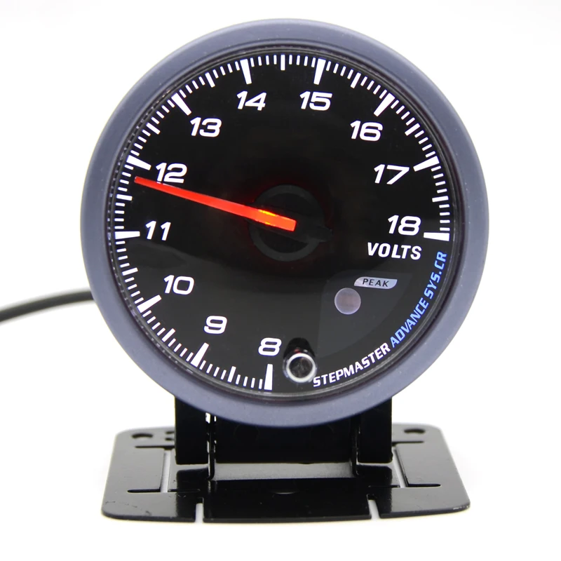 DRAGON GAUGE 60MM Volts Gauge 8 18V Black Color Dual Led Color Display