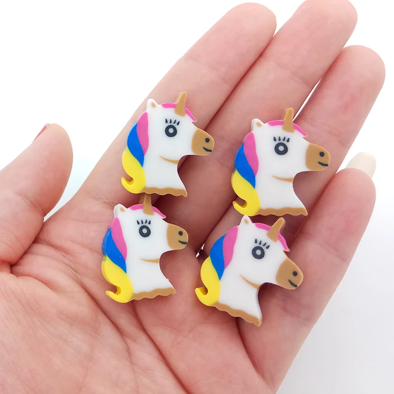 8 Pcs Eraser Cute Cartoon Unicorn Pencil Eraser Rubber Kawaii Stationery Student School Office Supplies Kids Prize Toys