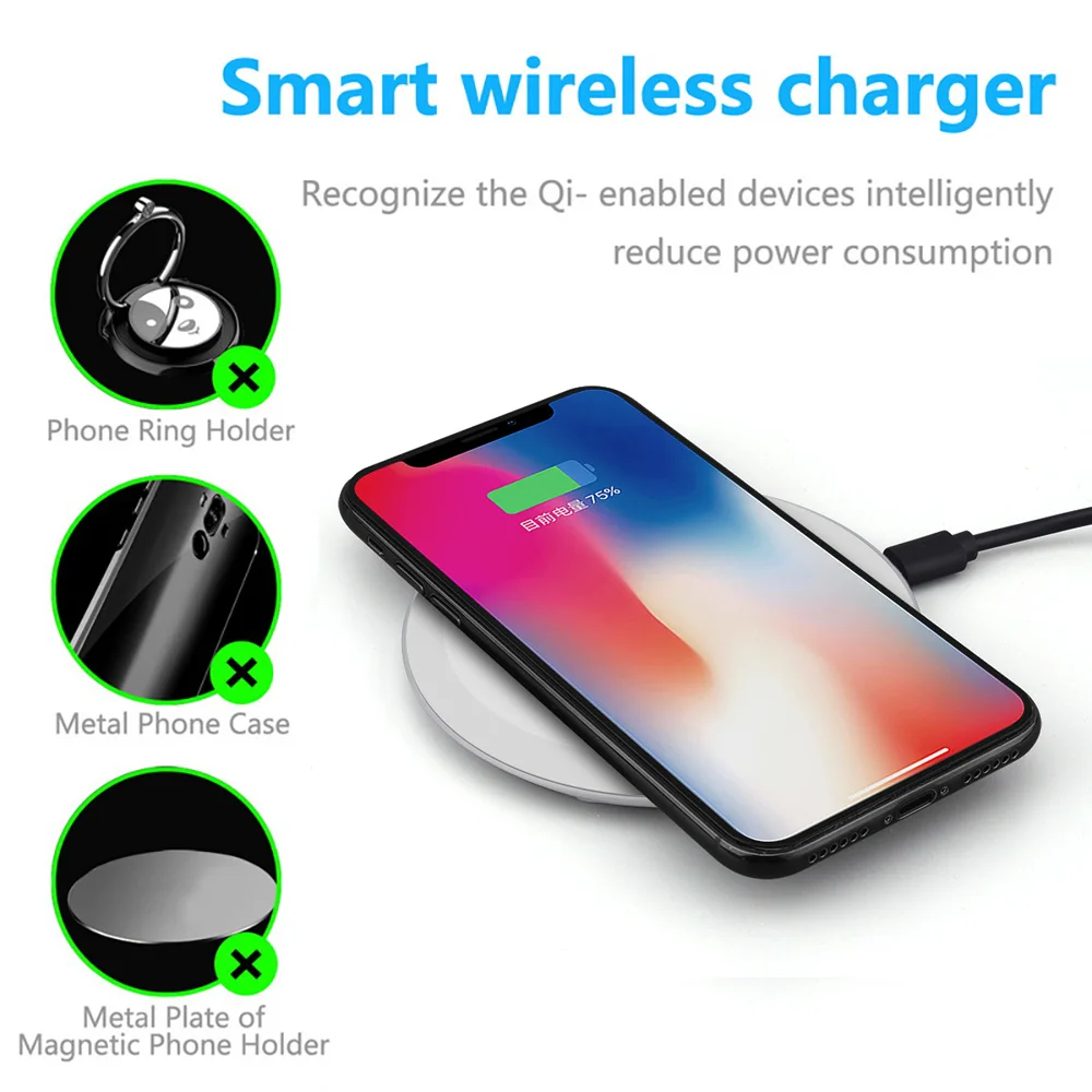 Беспроводное зарядное устройство FDGAO Qi для IPhone 8 Plus X XS Max XR беспроводное USB Samsung S8 S9