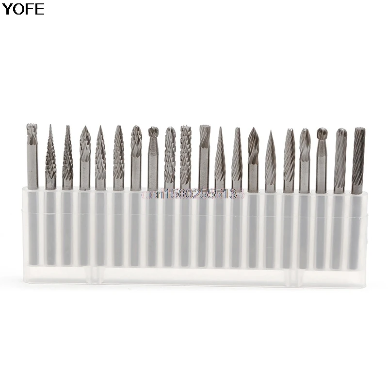 

20Pcs/Set 1/8" 3mm Tungsten Carbide Cutter Rotary Burr Set CNC Engraving Bit
