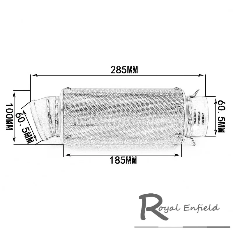 Универсальный 60 мм Впускной мотоцикл выхлопной углеродного волокна Титан сплав глушитель выхлопной трубы модифицированный выхлоп труба z800 S1000RR CBR1000 r1 r6 z75