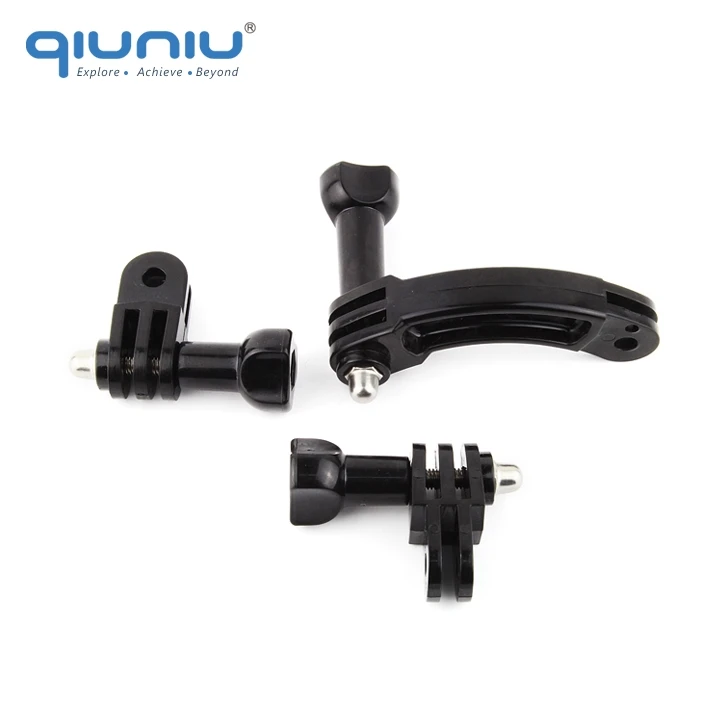 

QIUNIU Helmet Curved Extension Arm + Rotary Connection Screw Chains Mount for GoPro Hero 3 3+ 5 6 for SJCAM for Xiaomi Yi Camera