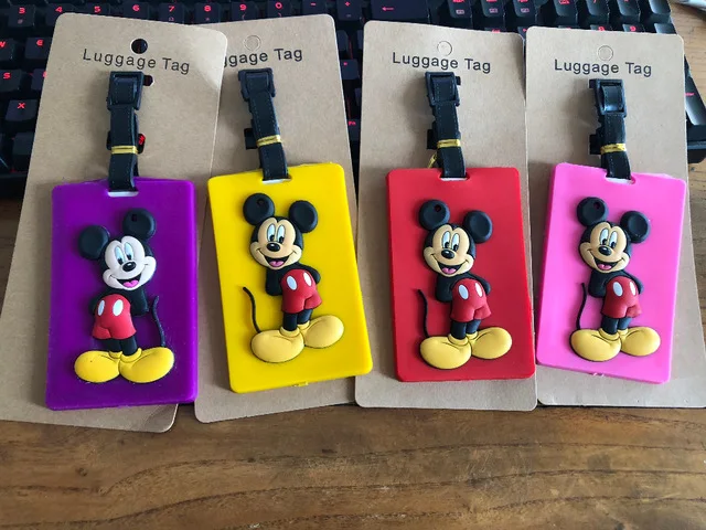 

IVYYE Colorful Smile Mickey Anime Bag Accessories Luggage Tag Suitcase ID Address Portable Tags Holder Baggage Travel Labels New