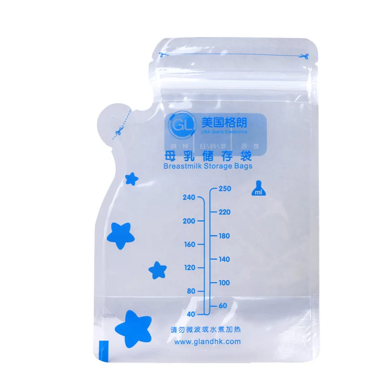  GL baby breast milk storage bags 96pcs / pack 250ml with double sealing keep breastmilk fresh BPA F