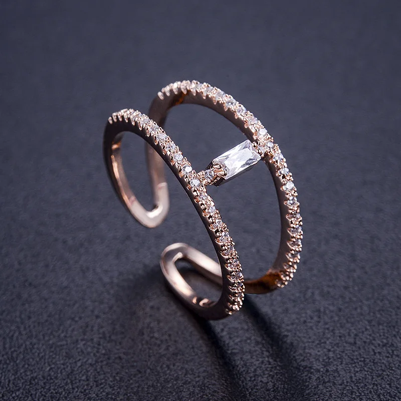 2021 Модное новое простое открытое женское кольцо со стразами от Swarovski