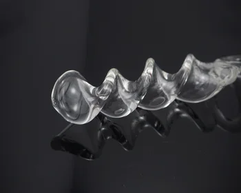 New large white pyrex crystal wave glass anal butt plug beads with pull ring dildo masturbation sex toys product for men women 4