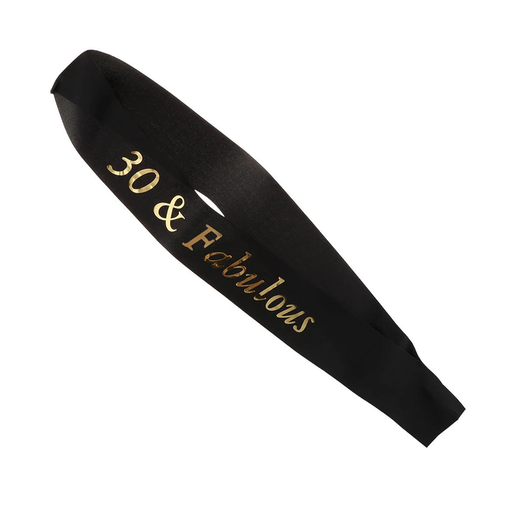 Birthday Satin Sash Gilding Numbers 30th 40th 50th 60th 70th 80th Birthday Anniversary Party Favors Supplier and Decor