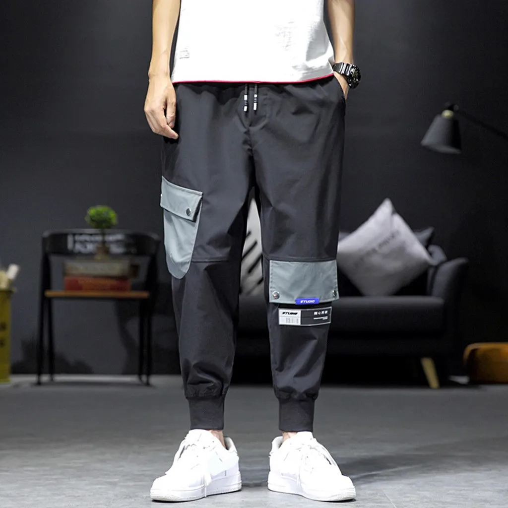 Men Loose Casual Pants Straight Leg 