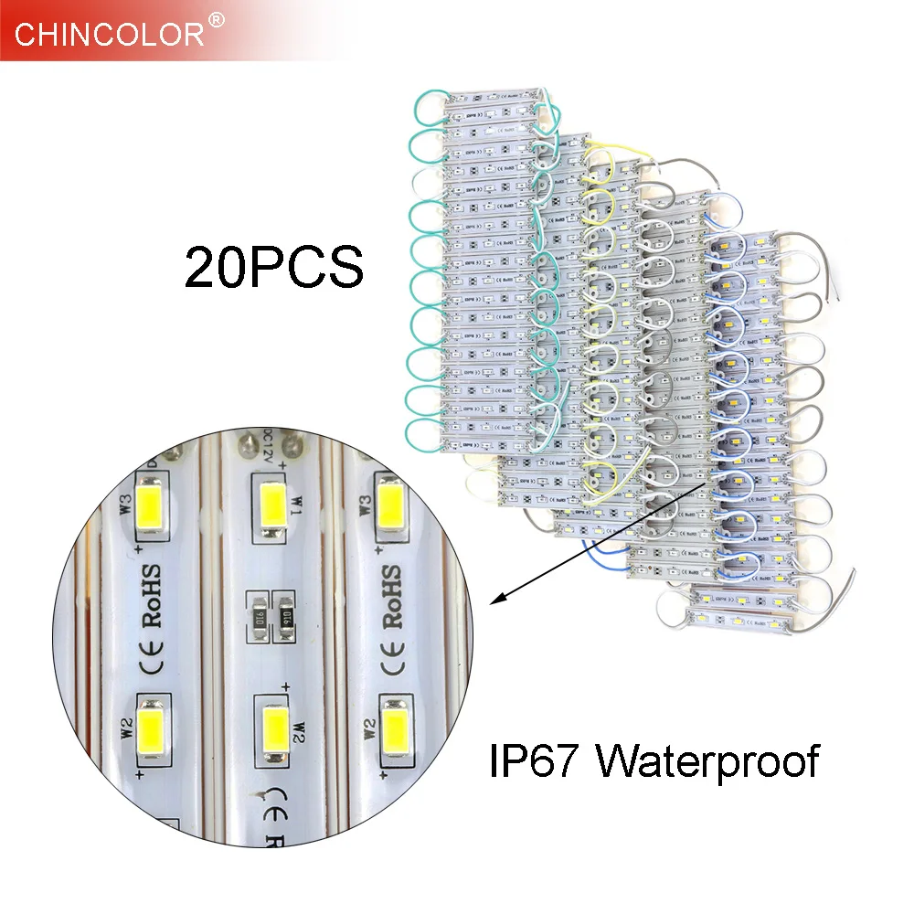 Светодиодный модуль освещения DC12V SMD5630 5730 полоса 3LED IP67 Водонепроницаемый