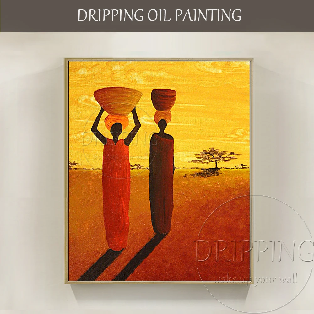 

Top Artist Hand-painted High Quality Impression Africa Woman Oil Painting Beautiful African Figures Oil Painting for Living Room