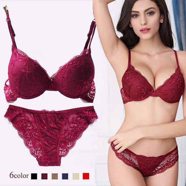 

Luxury Sexy Embroidery Push Up Lace Bra Set/ Briefs Lingerie Underwear A B C Cup yw002