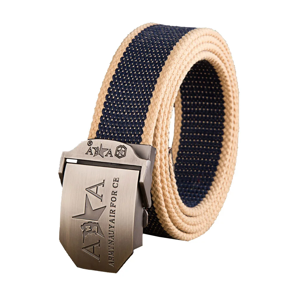 

High Quality Men's Belt No Metal Plastic Buckle Canvas Belts Casual Jeans Belt Designer Men High Quality Cinturones Hombre