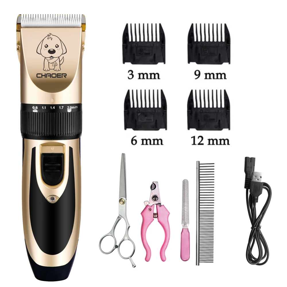 Pet Dog Grooming clipper hair Professional Electrical Trimmer Rechargeable Grooming Tool Low-noise Pet Haircut Shave Machine Set