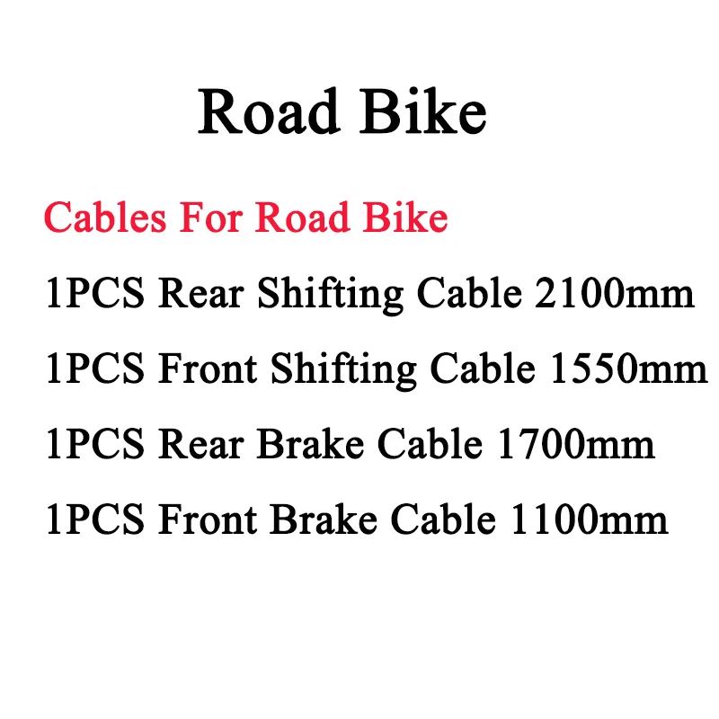 4 шт MTB дорожный велосипед с тефлоновым покрытием переключение Внутренний кабель тормоза спереди и сзади переключатель тормозной провод комплекты 1100 мм 1550 мм 1700 мм 2100 мм - Цвет: 4pcs Road Bike Wires