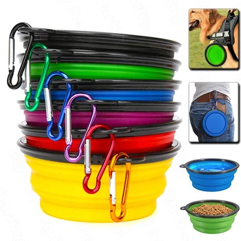 

Travel Collapsible Pet Dog Bowl Folding Silicone Bowl for Dogs Outdoor Water Food Feeding Bowl Foldable Cup Dish for Dog Cuenco