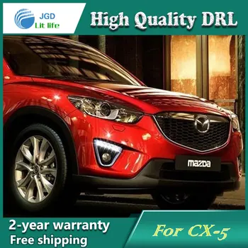

Free shipping !12V 6000k LED DRL Daytime running light case for Mazda CX-5 cx5 fog lamp frame Fog light Car styling