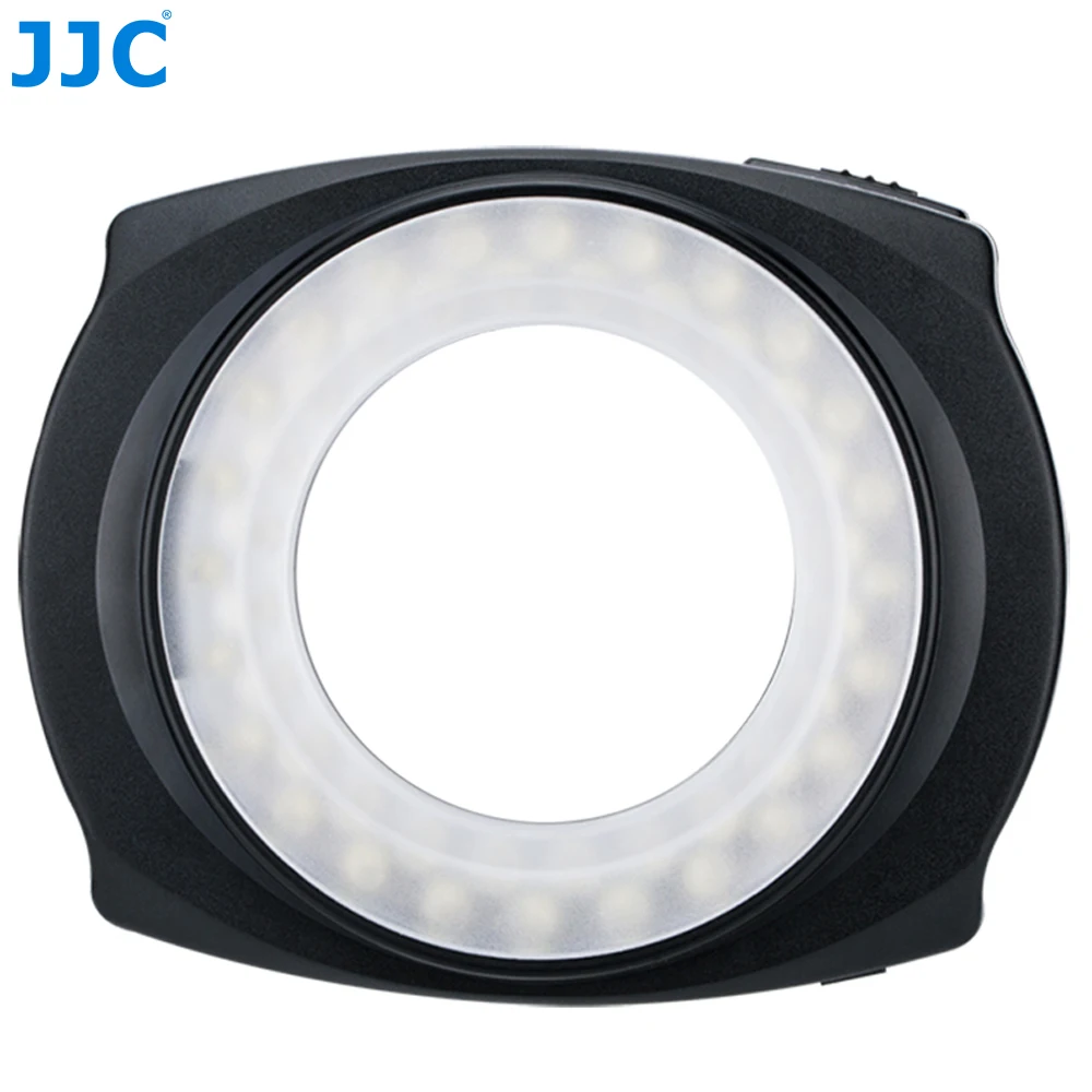 JJC LED 플래시 매크로 링 라이트 스피드 라이트 DSLR 매크로 렌즈 용, 어댑터 링 포함, 49mm 52mm 55mm 58mm 62mm 67mm 스텝 링