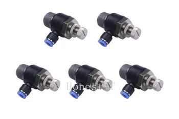 

Pneumatic Push to Connect Coupler 1/4" OD Tube x 1/2" Male NPT Meter Out Flow Speed Control Fitting