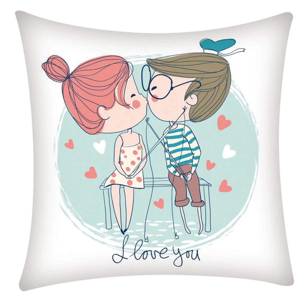 

Gajjar 2019 1 PC Couple/Bird/Flower Print Pillow Case Polyester Sofa Car Cushion Cover Home Decor 45 X 45cm dropshipping 523W