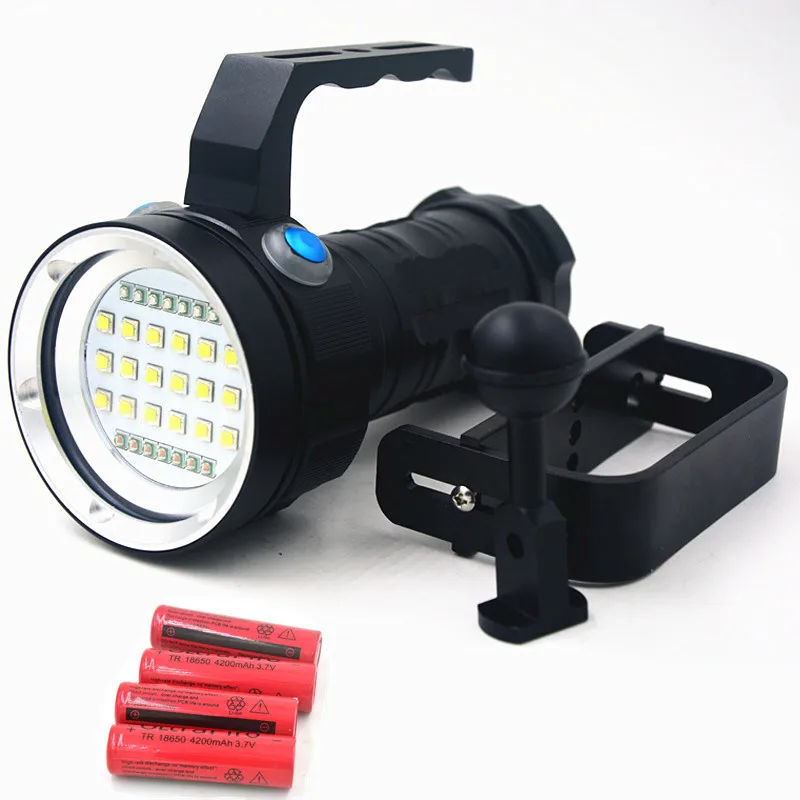 

High Power XM-L2 LED Torch Light Professional Waterpoof Flashlight Diving Video Photography Strong Lighting Flashlight