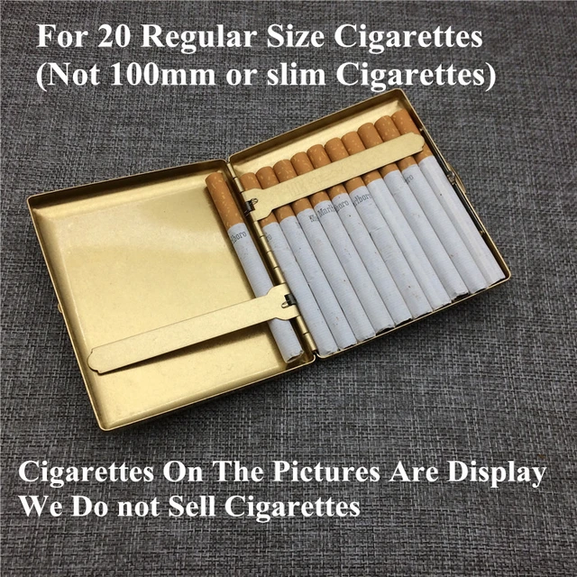 Vintage Metal Brass Cigarette Case Container 20 Pcs Regular Size Cigarettes  Tobacco Holder Pocket Box Storage - AliExpress