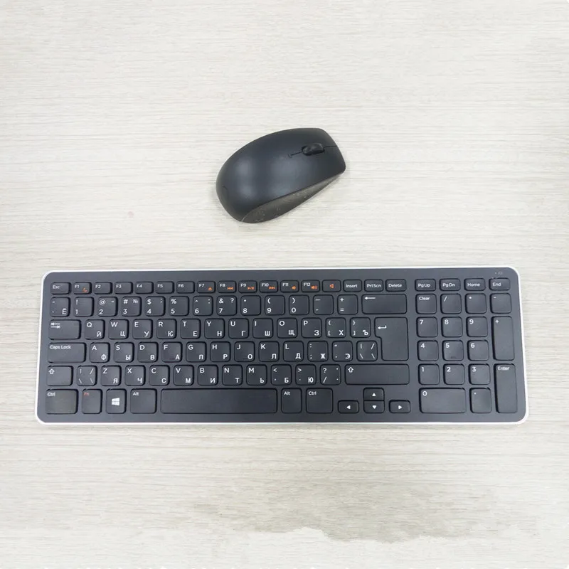 Russian Keyboard Wireless Keyboard and Mouse Set for Dell Desktop Laptop Ultra-thin Scissor Foot Structure Button RU