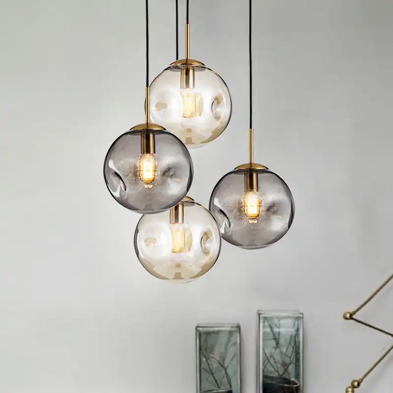 Nordic Concave Glass Pendant Lights Modern Simple Hanging Lamp Christmas Decorations For Home Restaurant Livingroom Diningroom